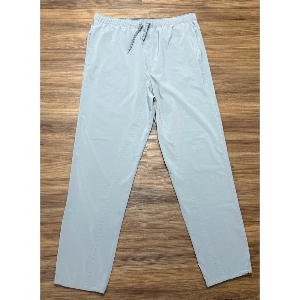 Free Fly Mens Breeze Pants Light Gray Performance Stretch Drawstring Sz XL
